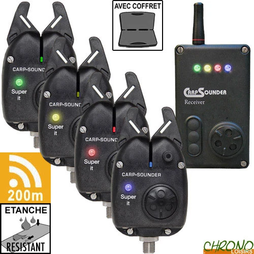 Coffret Carpsounder Centrale 4 Détecteurs Super IT 3 Coffret Carpsounder Centrale 4 Détecteurs Super IT