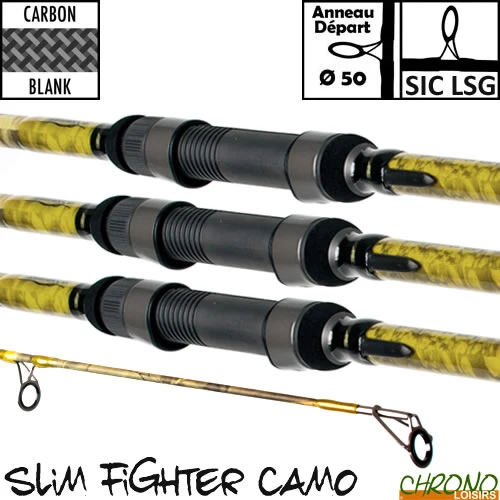 Canne Carp Design Slim Fighter Camo 50mm 13' 3.5lbs (les 3) 3 Canne Carp Design Slim Fighter Camo 50mm 13' 3.5lbs (les 3)