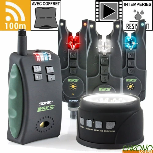 Coffret Sonik Centrale 3 Détecteurs SKS + Lampe De Biwy 3 Coffret Sonik Centrale 3 Détecteurs SKS + Lampe De Biwy